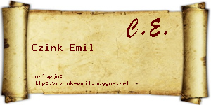 Czink Emil névjegykártya